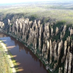 Los pilares del bosque de piedra de Lena en Rusia