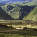El paisaje montañoso del Tíbet